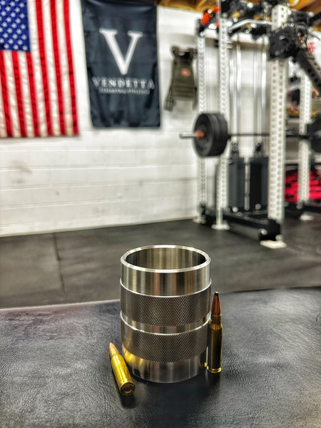 Load image into Gallery viewer, 2LB Manely™ - Knurled Stainless Whiskey Cup